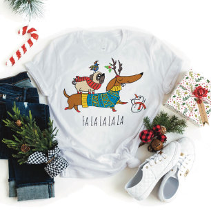 T-shirt de vacances Renne Teckel & Pug