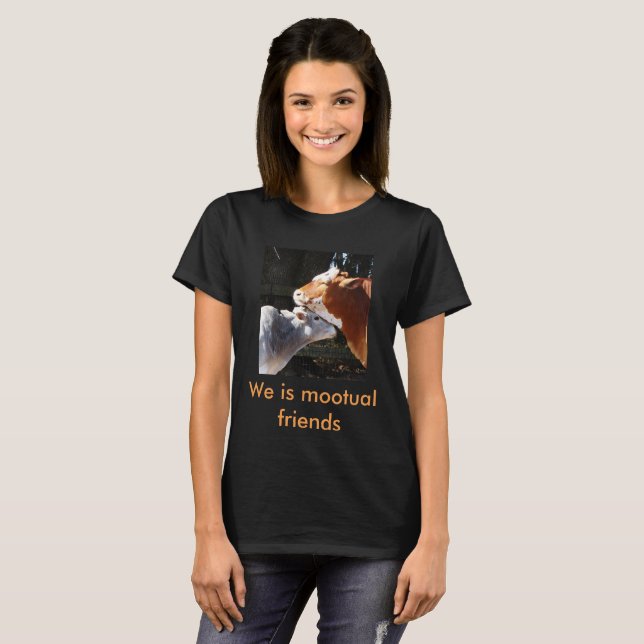 T-shirt de vache à amis de Mootual (Devant entier)