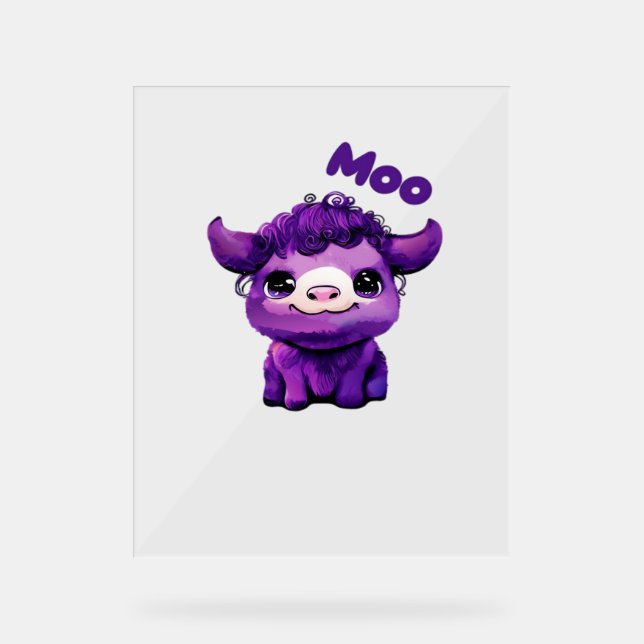 T-shirt de vache pourpre surdimensionné (Recto)