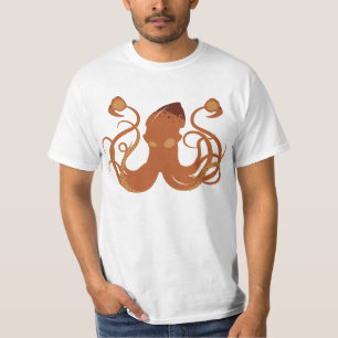 T-shirt de valeur de calmar géant de vecteur
