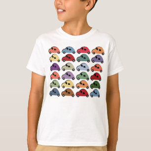 T-shirt de voitures de bande dessinée d'enfants