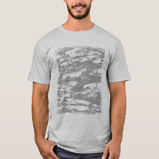 T-shirt de voitures d'ordure de yard de chute (Devant)