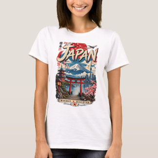 T-Shirt de voyage au Japon | Mont Fuji Vintage Jap