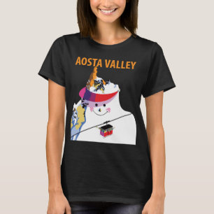 T-Shirt de voyage rétro Aoste Vallée Italie Hiver