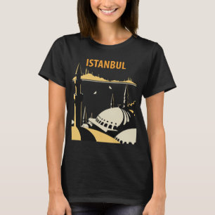 T-shirt de voyage rétro de la mosquée d'Istanbul T