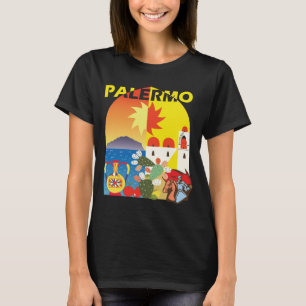 T-shirt de voyage rétro Palermo Sicile Italie