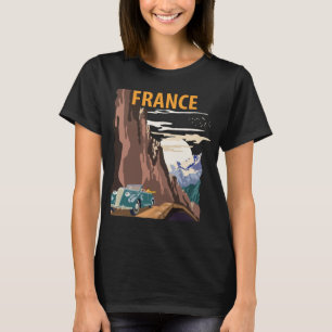 T-shirt de voyage rétro sur la France