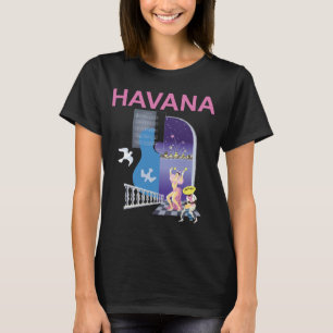 T-shirt de voyage rétro sur La Havane Cuba Nuit
