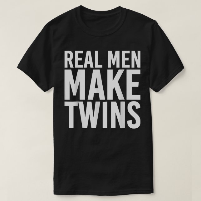 T-shirt De vrais hommes font des jumeaux drôle Père Papa P (Design devant)