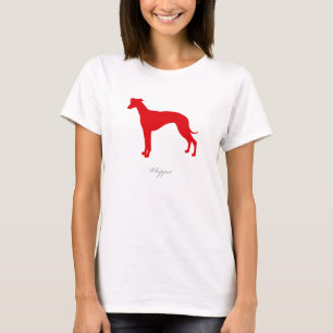 T-shirt de whippet (silhouette rouge)