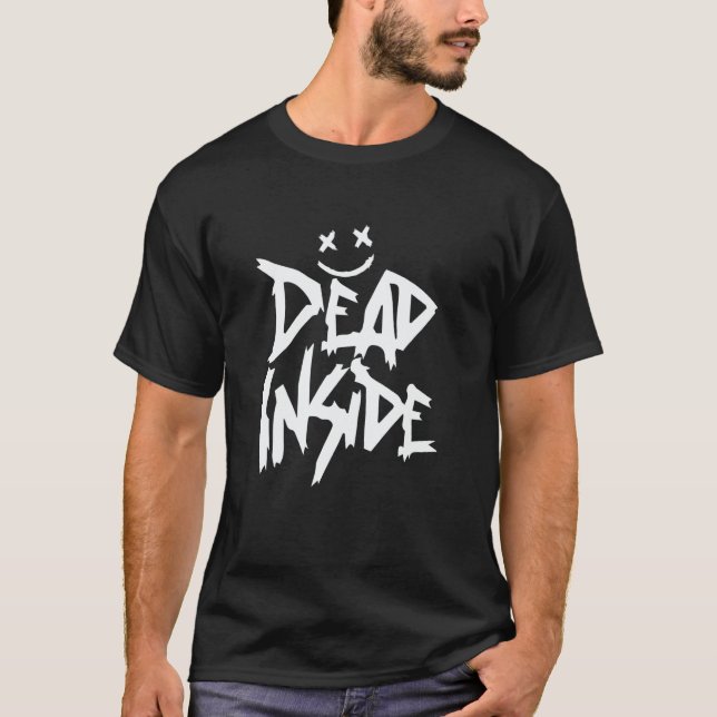 T-shirt Dead Inside Ironic Skeleton Ghost Dark Sunshine Kn (Devant)