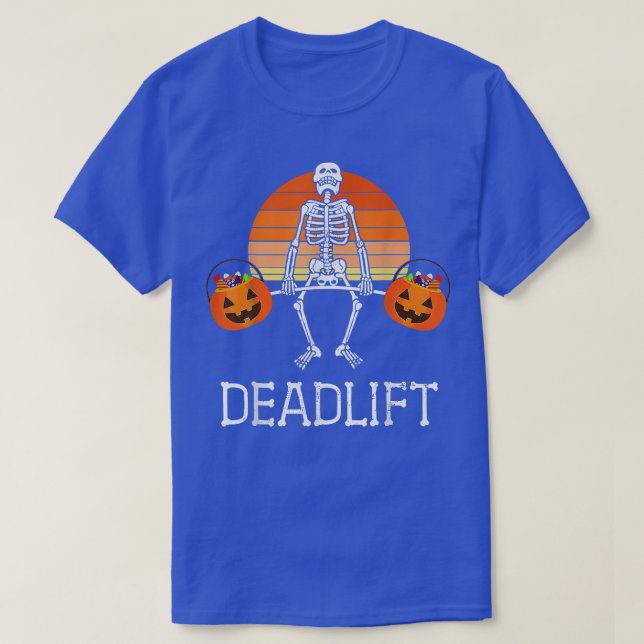 T-shirt DEADLIFT Funny Halloween Squelette Candy Buckets G (Design devant)