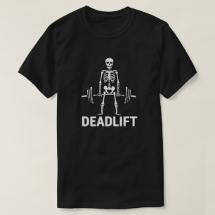 T-shirt Deadlift Funny Halloween Squelette Poids Lifing