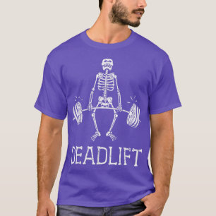 T-shirt DEADLIFT Funny Halloween Squelette Poids Lifting W