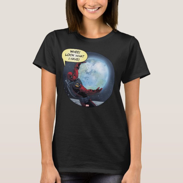 T-shirt Deadpool Tenant La Terre (Devant)