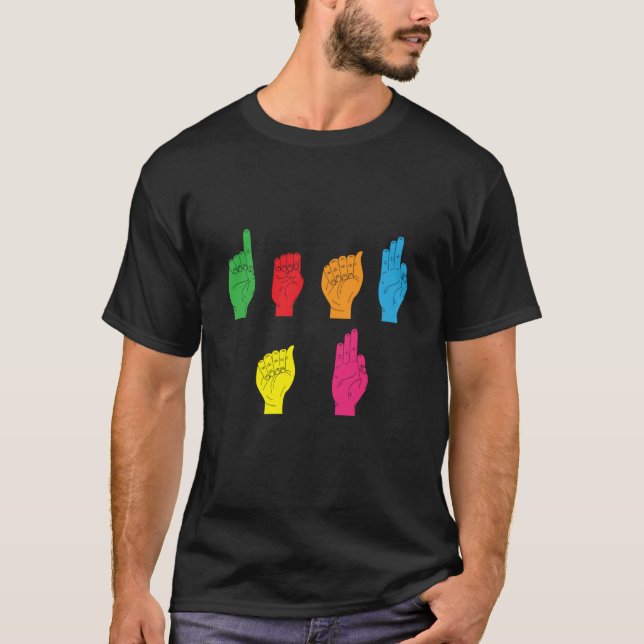 T-shirt Deaf Pride ASL Hand Gesture Hearing Aid Hand Sign  (Devant)