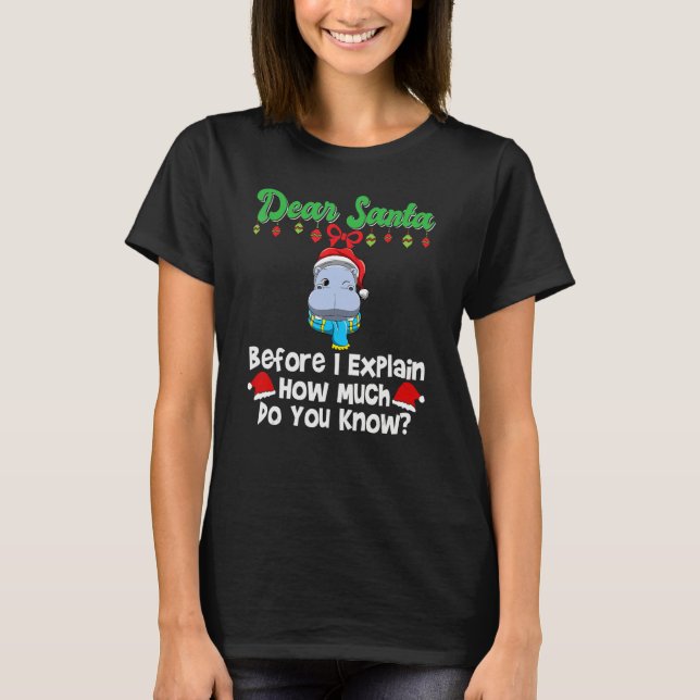 T-shirt Dear Santa Before I Explain How Much Do You Know_2 (Devant)