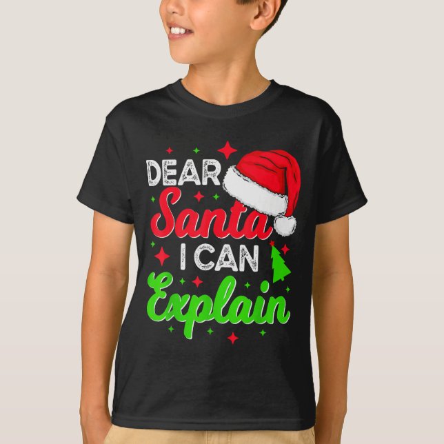 T-shirt Dear Santa I Can Explain Funny Christmas Joke Sant (Devant)