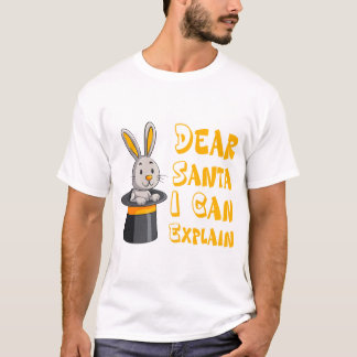 T-shirt "Dear Santa I Can Explain" Funny Christmas Rabbit 
