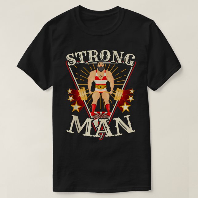 T-shirt Deascenseur Cirque Vintage Strongman (Design devant)