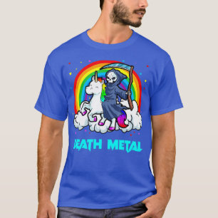 T-shirt Death Metal s Unicorn Rainbow Grim Reaper Heavy Me