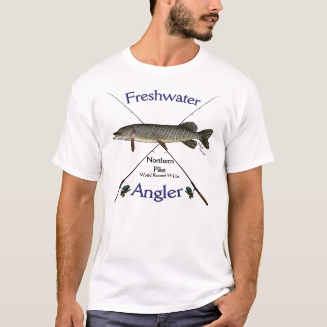 T-shirt d'eau douce du nord de pêche de pêcheur à  (Devant)