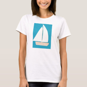 T-shirt Débardeur blanc avec voilier