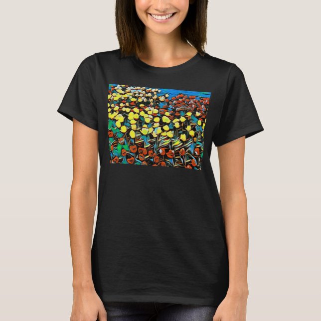 T-shirt Débardeur de base Tulip (Noir) avec Dreaming (Devant)
