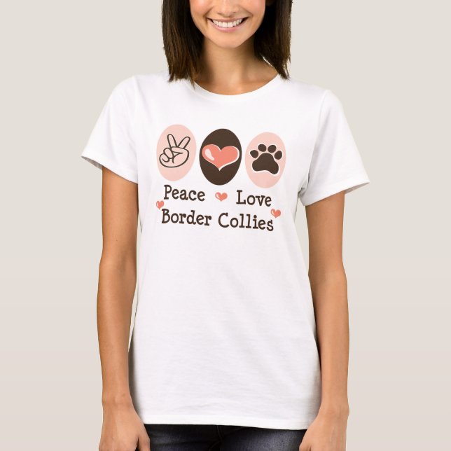 T-shirt Débardeur de colleys de frontière d'amour de paix (Devant)