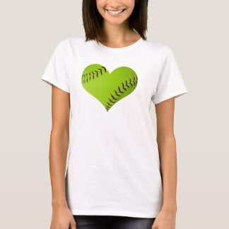 T-shirt débardeur de softball en forme de coeur.