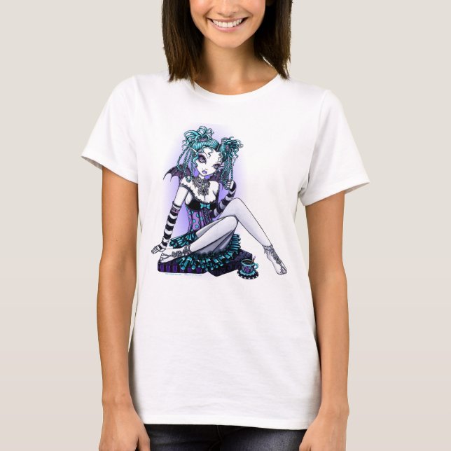 T-shirt Débardeur gothique de fée de thé de couture de (Devant)