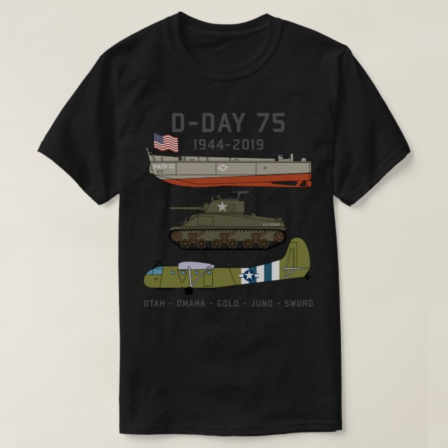 T-shirt Débarquements du jour J en Normandie 2ÈME GUERRE M (Design devant)