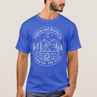 T-shirt débrancher et recharger le camp pour l'âme vintage