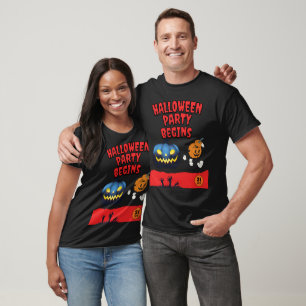 T-shirt Début de la fête d'Halloween - Amusants et Éffraya