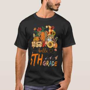 T-shirt Début De L'Automne Enseignant Sunflower Bonjour F