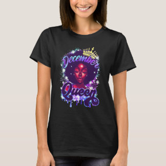 T-shirt December Queen Black Women Black Queen Happy Birth