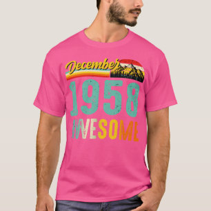 T-shirt Décembre 1958 Chemise Cadeau Anniversaire Vintage 