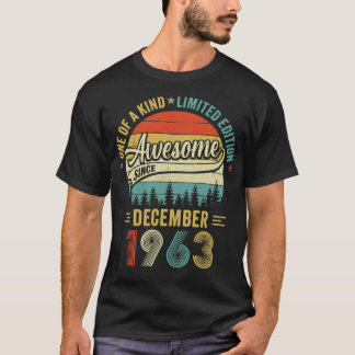 T-shirt Décembre 1963 Vintage 60 Ans Retro 60e Birt