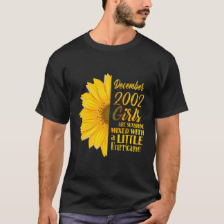 T-shirt Décembre Filles 2002 tournesol 18E Cadeaux Anniver