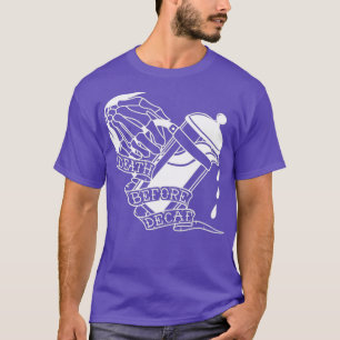 T-shirt Décès avant décaf Tatouage style art café