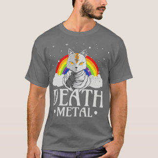 T-shirt Décès Metal Rock Satan Chat Pour Concerts Festival
