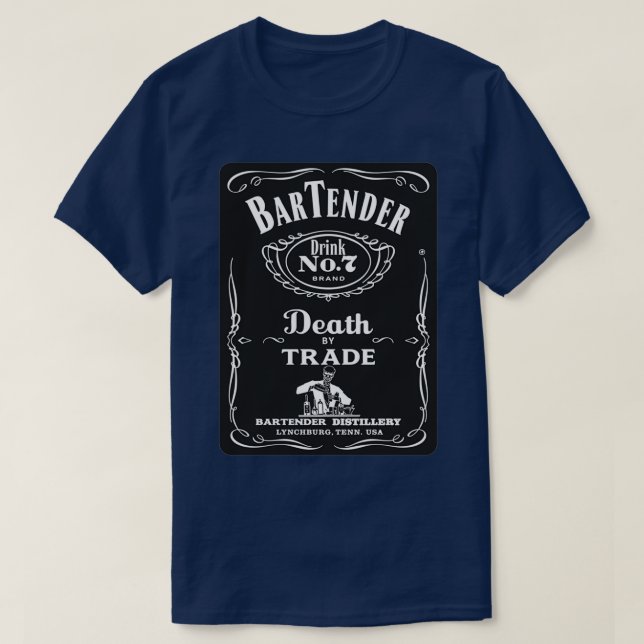 T-shirt Décès par commerce Bartender art design (Design devant)