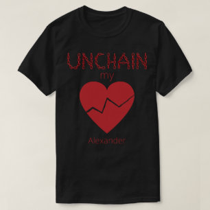 T-shirt Déchaîner mon amour du coeur brisé Rouge Nom perso