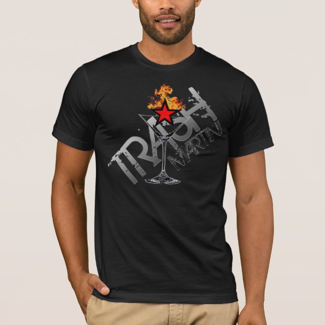 T-shirt Déchets Martini flambant la chemise de Martini (Devant)