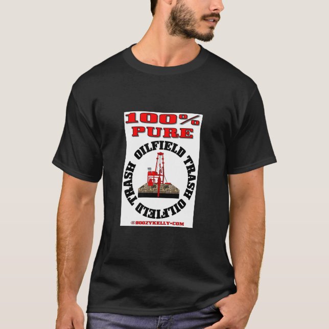 T-shirt Déchets purs de gisement de pétrole de 100%, (Devant)