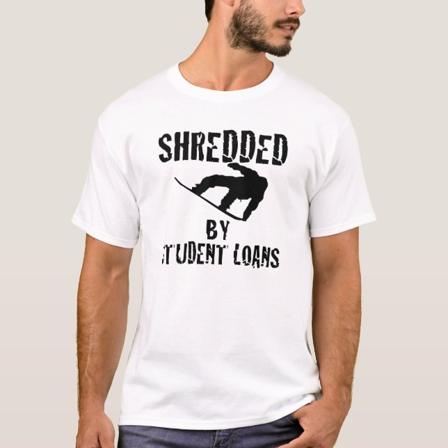 T-shirt Déchiqueté par des prêts d'étudiant (Devant)