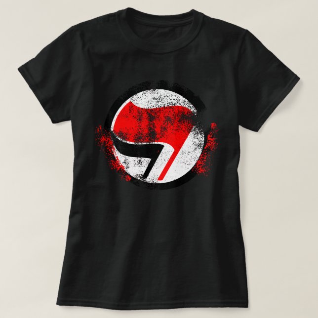 T-shirt Déchiré drapeau d'action anti-fasciste (Design devant)