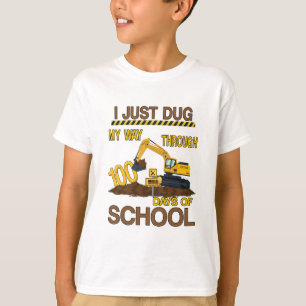 T-shirt Déchiré jusqu'à 100 jours de construction scolaire