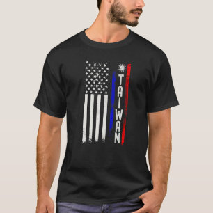 T-shirt Déchiré Taïwanais Américain Drapeau Il Est Dans Mo