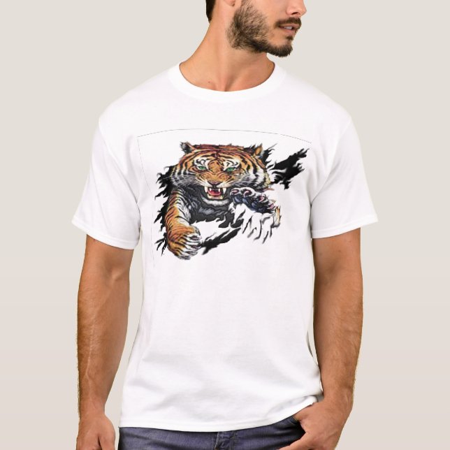 T-shirt déchirure de tigre (Devant)